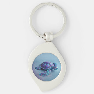 Porte-clés Teal Blue Purple Turtle Colorful Sea Turtle