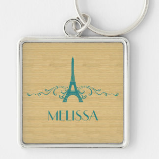 Porte-clés Teal French Flourish Premium Keychain
