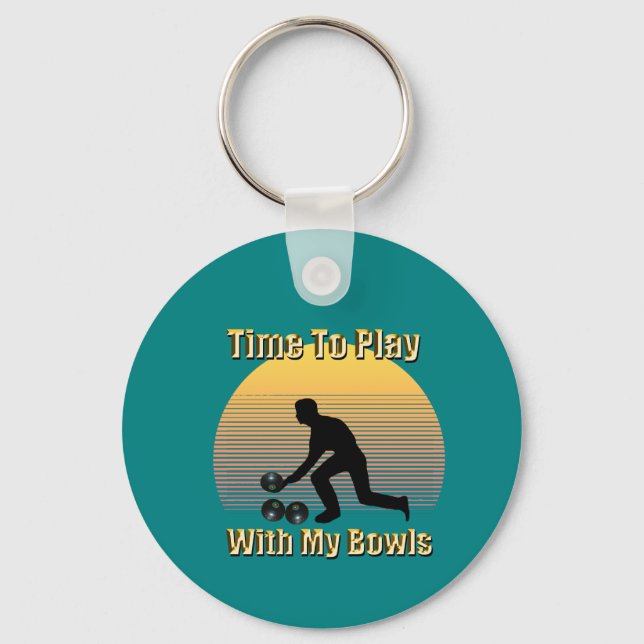 Porte-clés Teal Lawn Bowls Playtime, Keyring (Recto)