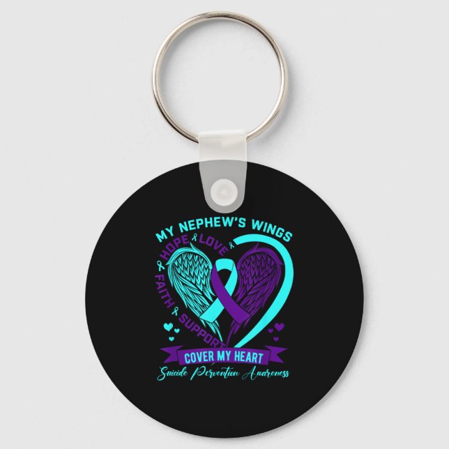 Porte-clés Teal Purple Suicide Prevention Awareness Nephew He (Recto)