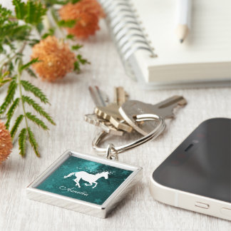 Porte-clés Teal Unicorn Personalized Keychain