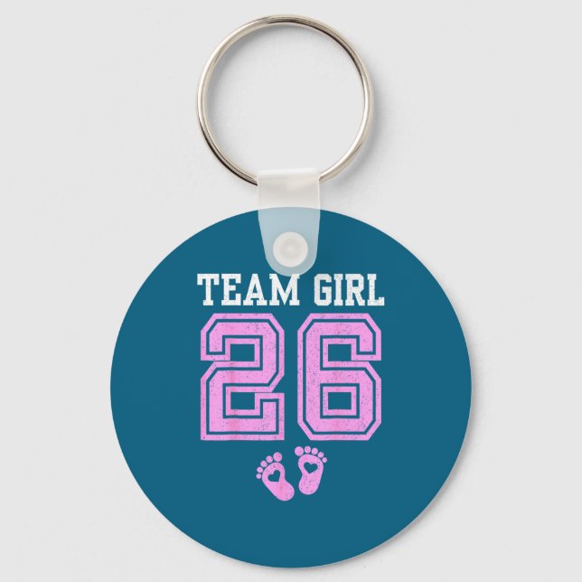 Porte-clés Team Girl 2026 Gender Reveal Party Baby Announceme (Recto)