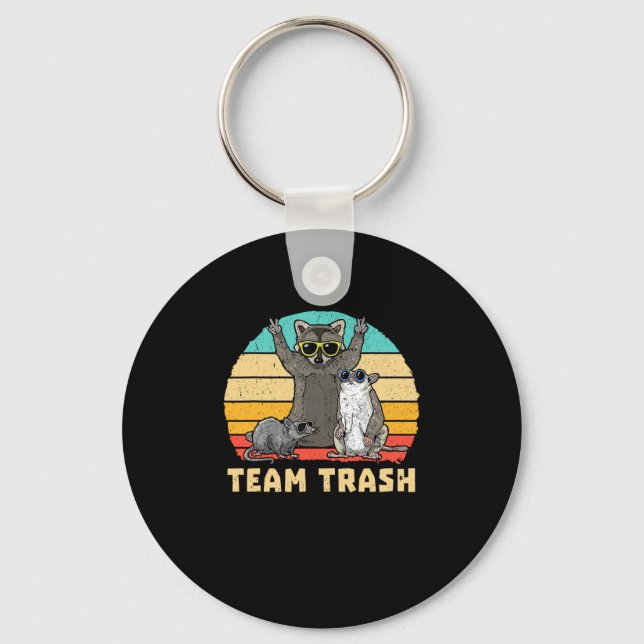 Porte-clés Team Trash Opossum Raccoon Rat, Animaux Drôle Garb (Recto)