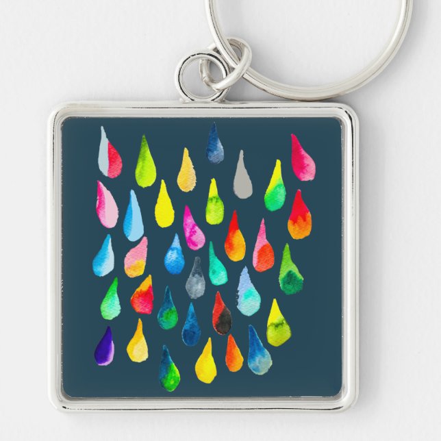 Porte-clés Teardrops watercolor colorful whimsical (Devant)