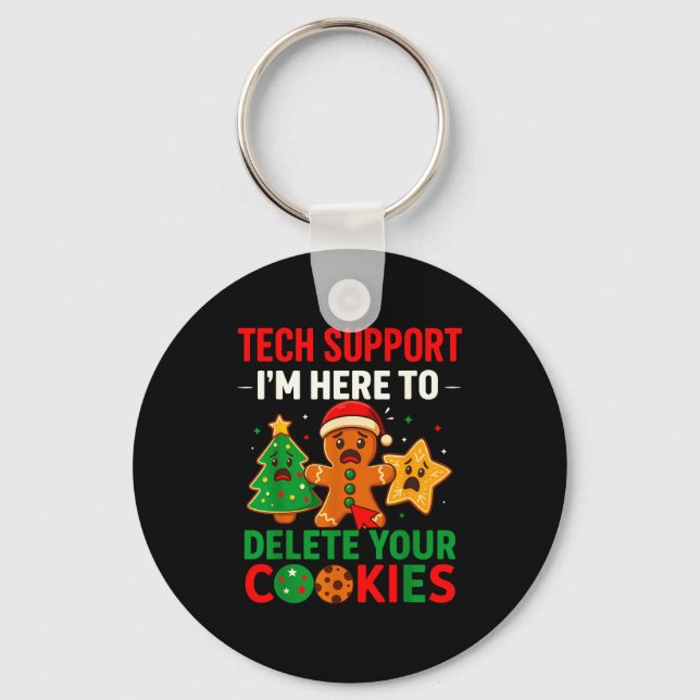Porte-clés Tech Suprt Here To Delete Cookies Christmas Men Wo (Recto)