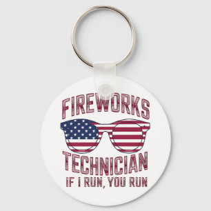 Porte-clés Technicien en Firework 4 juillet Drôle Usa