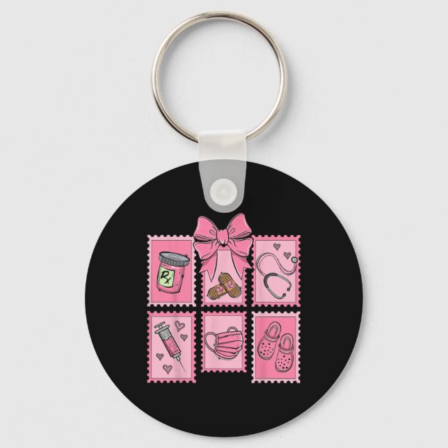 Porte-clés Technicien en pharmacie Stamp Bow Pharmacy Pill Cp (Recto)
