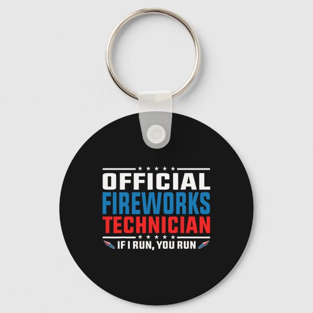 Porte-clés Technicien officiel de Fireworks 4 juillet Pyro-te (Recto)