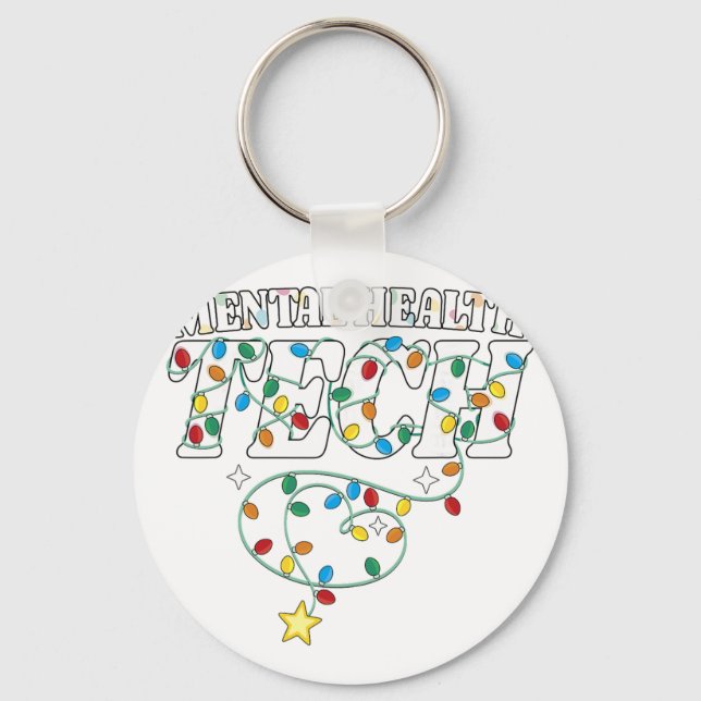Porte-clés Technologie de santé mentale Noël Technologue psyc (Recto)