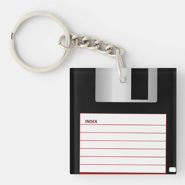 Porte-clés Technologie Rétro Disque Dur Ancien (Devant)