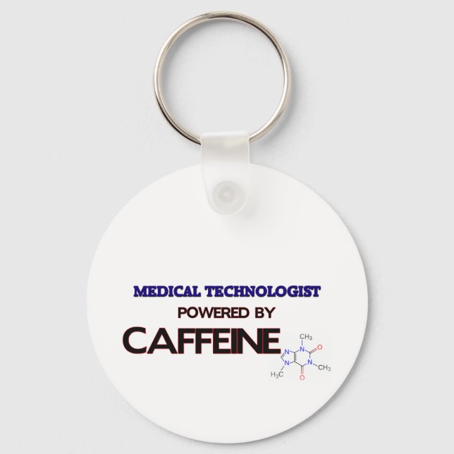 Porte-clés Technologue Médicale propulsé par la caféine (Recto)