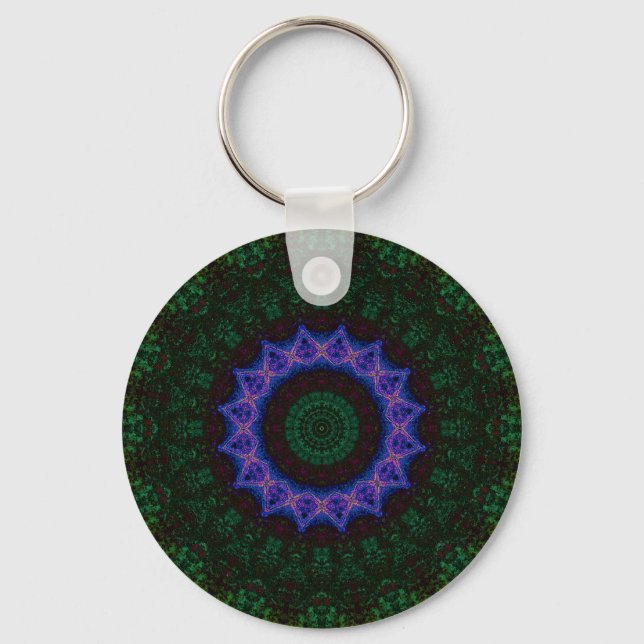 Porte-clés Technomancy Black Abstrait Mandala Porte - clé (Recto)