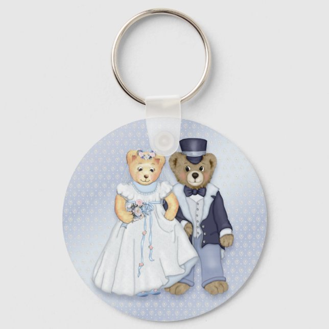 Porte-clés Teddy Bear Mariage - Personnaliser (Recto)