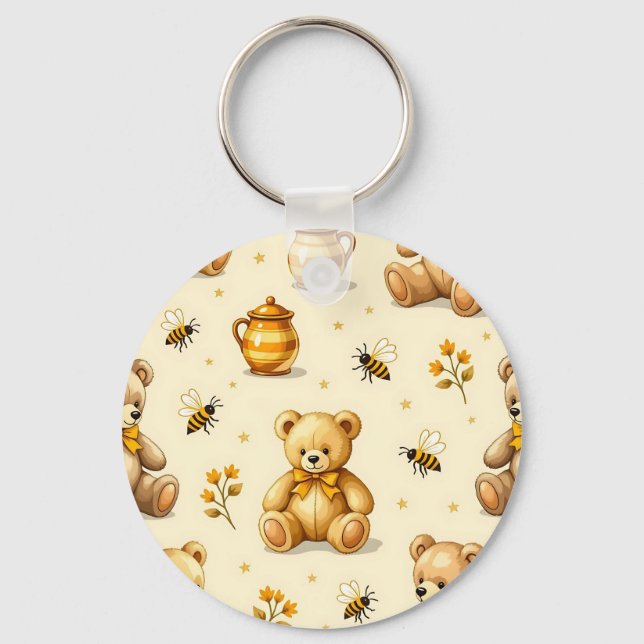 Porte-clés Teddy Bears Honey Bees Nursery Pattern (Recto)