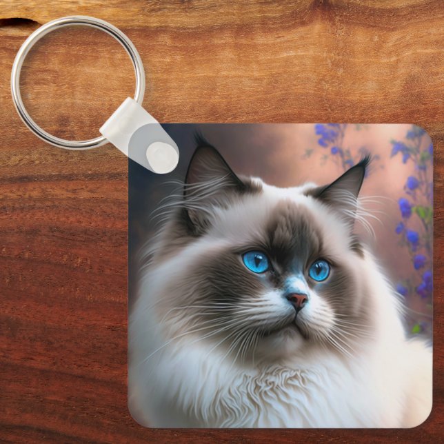 Porte-clés Teddy the Ragdoll Cat Keychain (Recto)