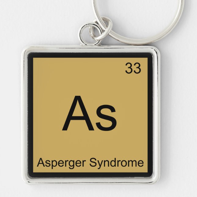 Porte-clés Tee drôle du syndrome d'Asperger - As - Élément de (Devant)