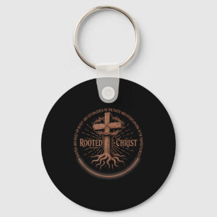 Porte-clés Tee Enraciné Dans Le Christ, Tee Jésus, Croix Vint