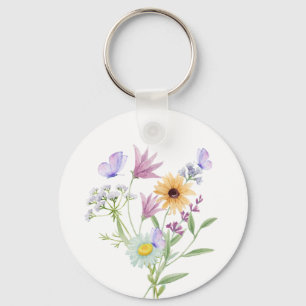 Porte-clés Tee Floral Élégance – Fleurs pastel douces