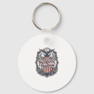 Porte-clés Tee-shirt graphique vectoriel floral patriotique v