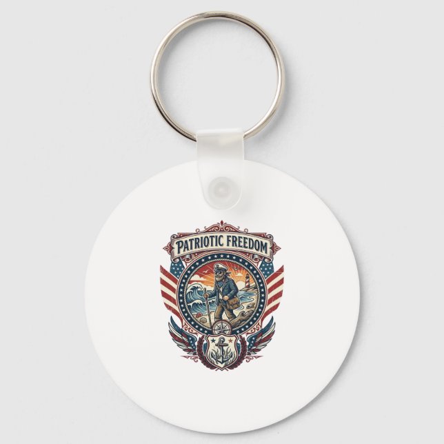 Porte-clés Tee-shirt graphique vectoriel Patriotic Beachcombe (Recto)