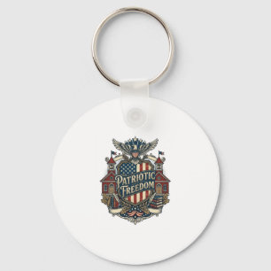 Porte-clés Tee-shirt graphique vectoriel patriotique de rentr