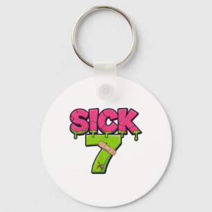 Porte-clés Tee Sick Seven Memes Six Seven Drôle de jeu de mot