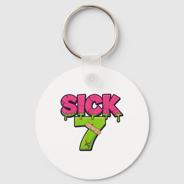 Porte-clés Tee Sick Seven Memes Six Seven Drôle de jeu de mot (Recto)