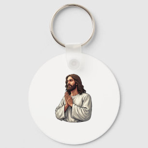 Porte-clés Tee vintage gravure mains de Jésus priant 2