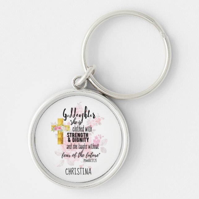 Porte-clés Teenage Goddaughter Gift Personalized Proverb (Devant)