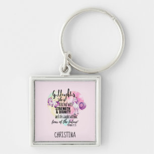 Porte-clés Teenage Goddaughter Gift Pink Unicorn Proverb Cute