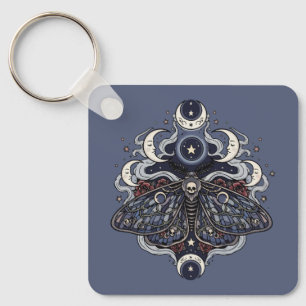 Porte-clés Teigne de la mort gothique et phases lunaires