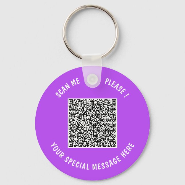 Porte-clés Téléchargez votre code QR personnalisé avec texte  (Recto)