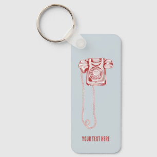 Porte-clés téléphone à cadran rotatif des années 80
