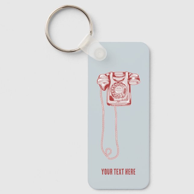 Porte-clés téléphone à cadran rotatif des années 80 (Recto)