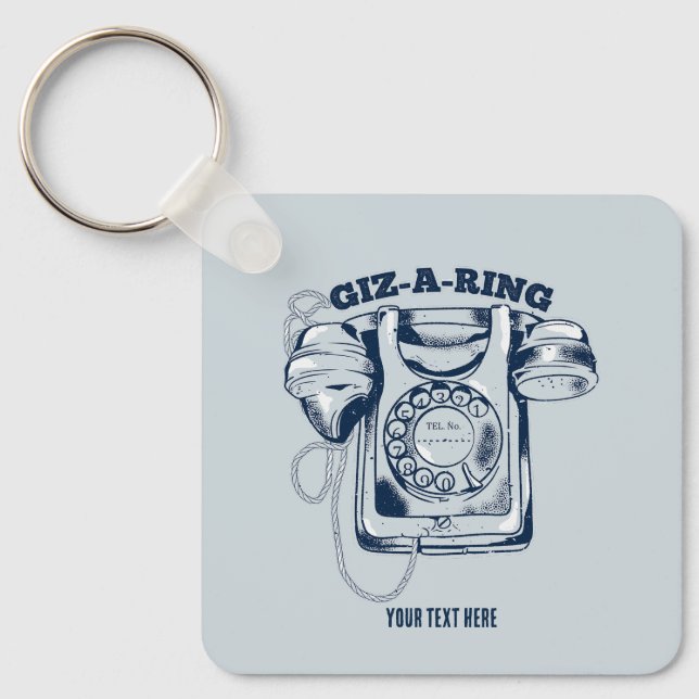 Porte-clés Téléphone rotatif Bleu (Recto)