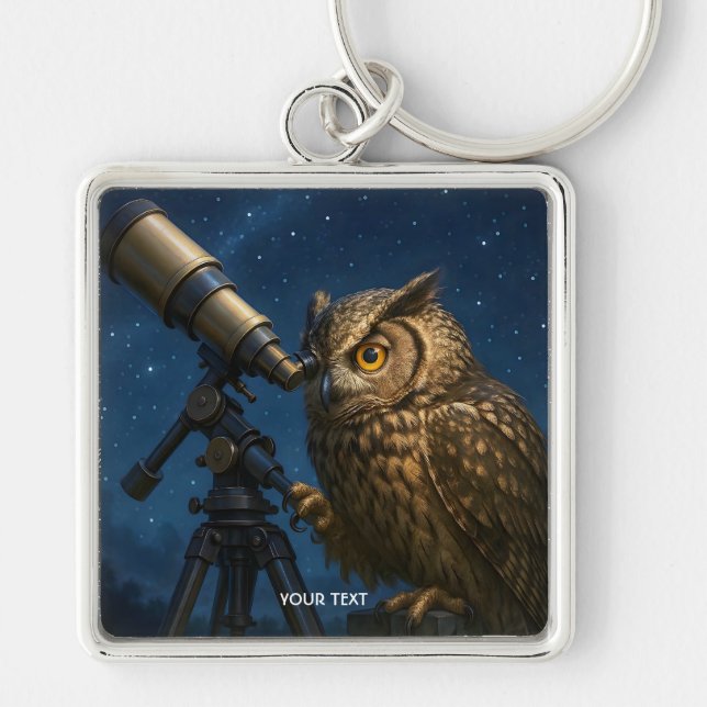 Porte-clés Télescope Chouette Imaginaire Nuit (Devant)