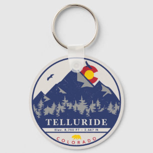 Porte-clés Telluride Colorado Retro Sunset Ski Souvenirs