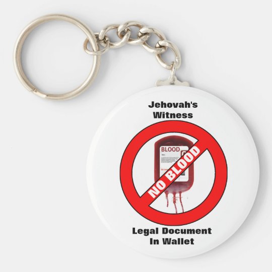 Porteclés Témoin de Jéhovah Pas de sang Porte clé Zazzle.fr
