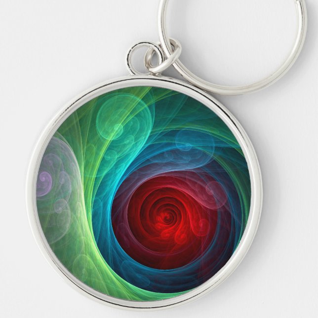 Porte-clés Tempête rouge Floral Art moderne Abstrait Motif co (Devant)