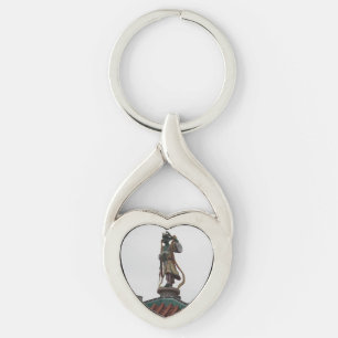 Porte-clés Temple chinois Statue Heart Keychain