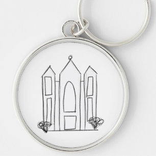 Porte-clés Temple mormon simple moderne LDS Salt Lake City