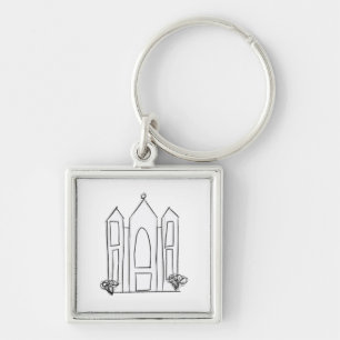 Porte-clés Temple mormon simple moderne LDS Salt Lake City 
