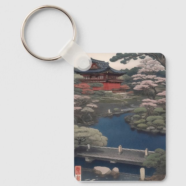 Porte-clés Temple on the river - Japan (Recto)