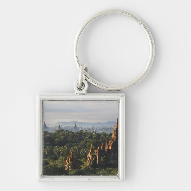 Porte-clés Temples au lever du soleil, Bagan, Myanmar (Devant)