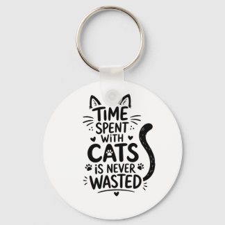 Porte-clés Temps Passé Avec Des Chats