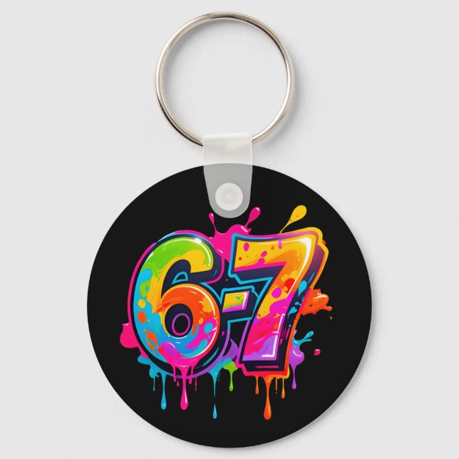 Porte-clés tendance moderne ado IYKYK 6-7 67 (Recto)