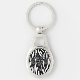 Porte-clés Tendance Zebra Herd sur Zebra Imprimer