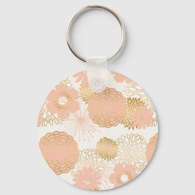 Porte-clés tendances modernes fleur brune floraison (Recto)