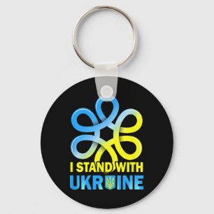 Porte-clés Tenez-vous avec le drapeau ukrainien Anti-Poutine 