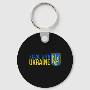 Porte-clés Tenez-vous avec le drapeau ukrainien Armoiries ukr